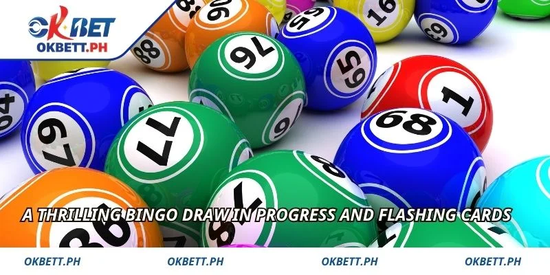 A thrilling bingo draw in progress and flashing cards
