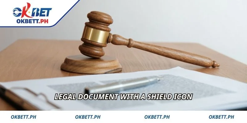 Legal document with a shield icon